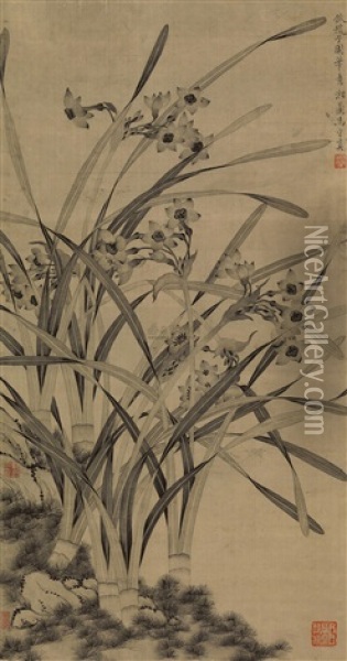 Narcissus Oil Painting -  Ma Shouzhen