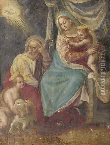 The Holy Family with the Infant Saint John the Baptist 2 Oil Painting - Denys Calvaert