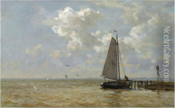 Shipping On The Zuiderzee Oil Painting - Willem Bastiaan Tholen