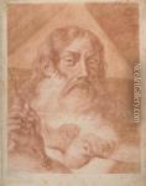 2 Bll.: Gottvater Mit Dem Erdball - Brustbild Eines Heiligen. Oil Painting - Giovanni Battista Piazzetta