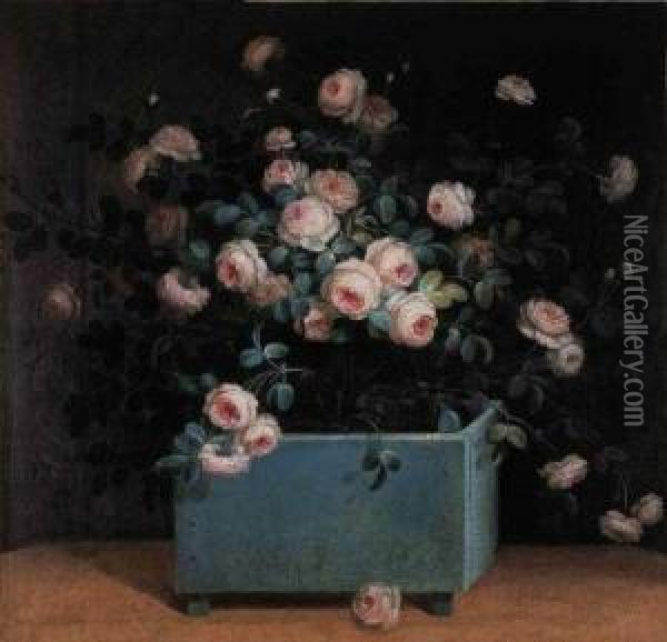 Caisse De Roses Oil Painting - Louis Tessier