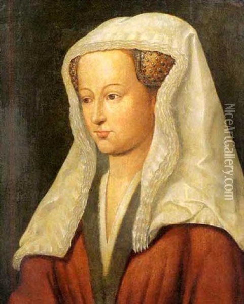 Bust Of A Woman Oil Painting - Jan Van Eyck