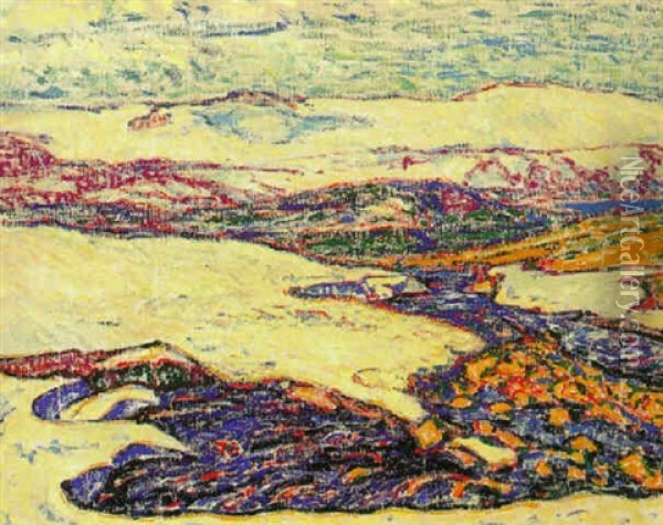 Winterlandscape Norway Oil Painting - Alfred Hermann Helberger