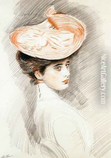 Portrait of a Woman, Madame Helleu Oil Painting - Paul Cesar Helleu