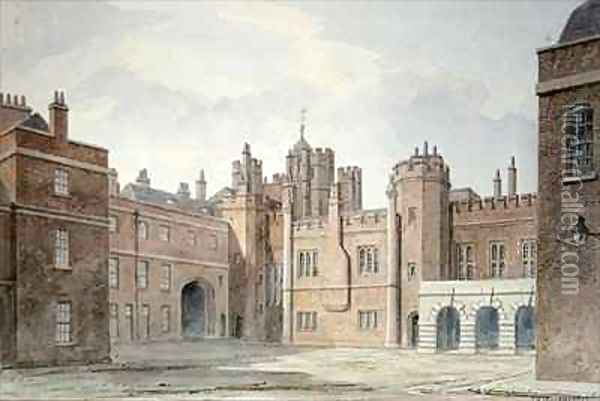 View in the Kitchen Court of St. James's Palace Oil Painting - John Buckler