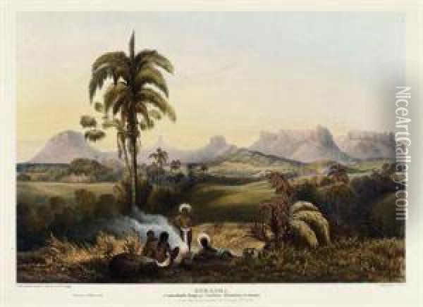 Views In The Interior Of Guiana: Map Of Guayana Oil Painting - Charles Bentley