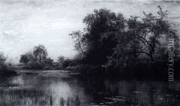 The Lily Pond Oil Painting - Arthur Parton