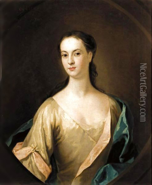 Portrait Of Eupheme Lockhart, 3rd Wife Of John, 6th Earl Of Wigton (1702-1762) Oil Painting - William Aikman