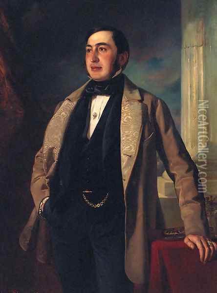 Portrait Of Gentleman Oil Painting - Josef Plank