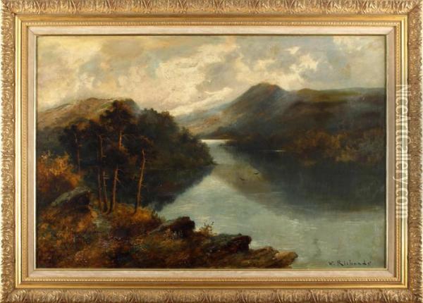 Mountainous Lake Scene Oil Painting - William Trost Richards