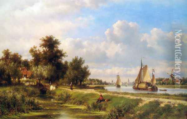 The Townpath Oil Painting - Lodewijk Johannes Kleijn