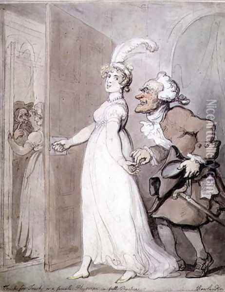 Touch for Touch or a Female Physician in Full Practice, 1799 Oil Painting - Thomas Rowlandson