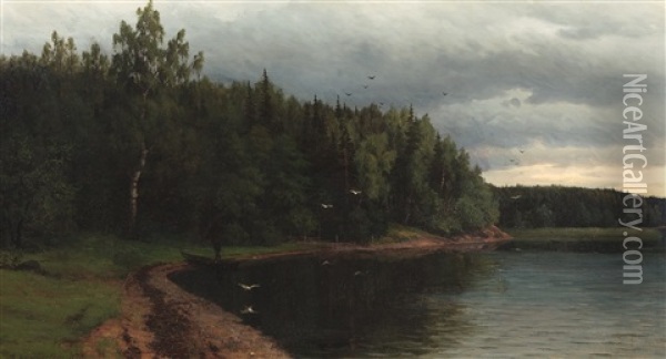 Shorescape Oil Painting - Thorsten Waenerberg