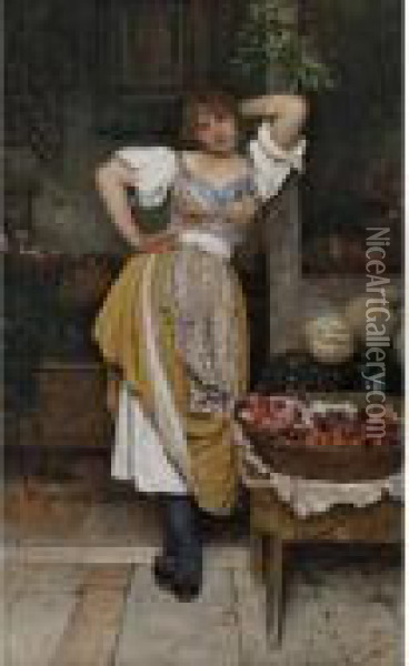 The Fruit Seller Oil Painting - Eugene de Blaas