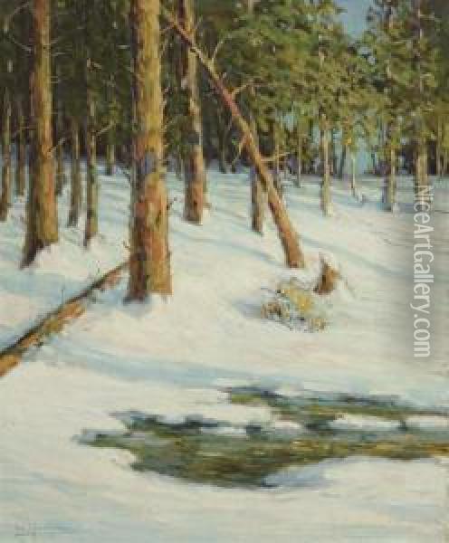 ''snow Melt'' Oil Painting - Walter Koeniger