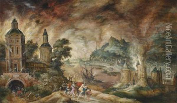 A Landscape With Aeneas Oil Painting - Kerstiaen De Keuninck The Elder
