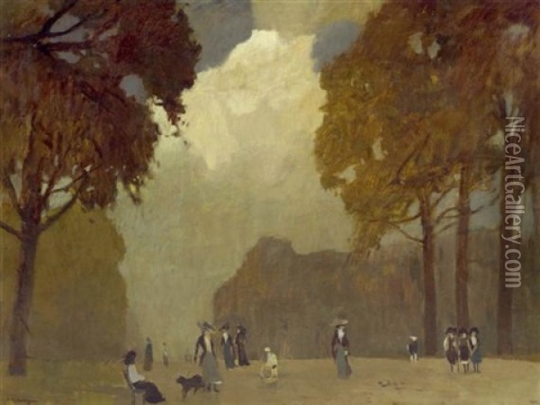 Hydepark Oil Painting - Rudolf Hellwag