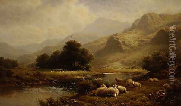 View on the Lledr, North Wales Oil Painting - Walter J. Watson