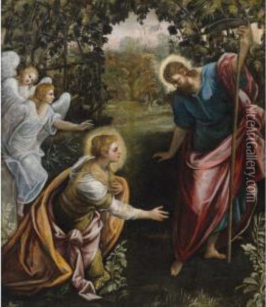 Noli Me Tangere Oil Painting - Domenico Tintoretto