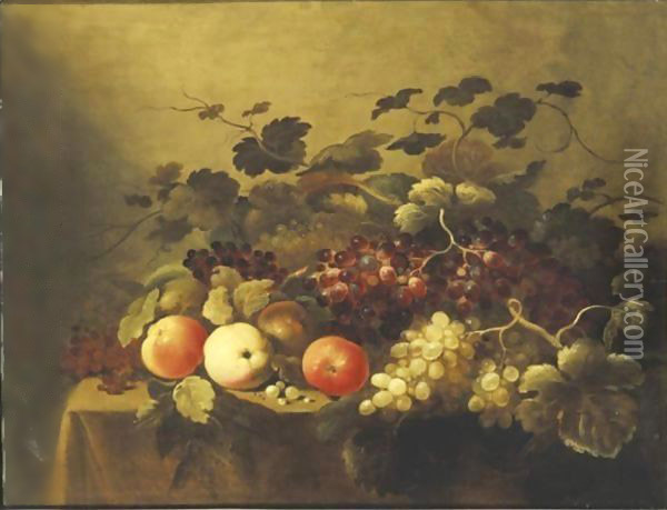 Still Life With Fruits Oil Painting - Roloef Koets