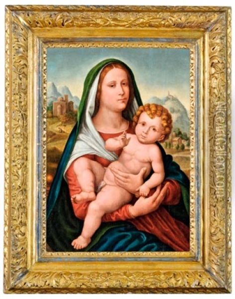 Madonna A Gyermek Jezussal Oil Painting - Giovanni Francesco Caroto