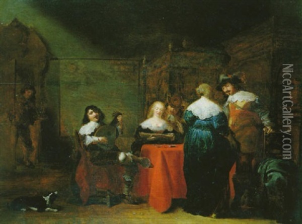 Ein Hausliches Konzert Oil Painting - Christoffel Jacobsz. Van Der Lamen