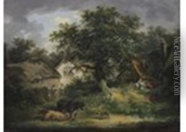 The Homestead Oil Painting - George Morland
