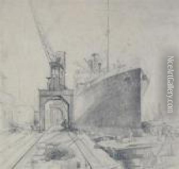 Dockside Oil Painting - William Lionel Wyllie