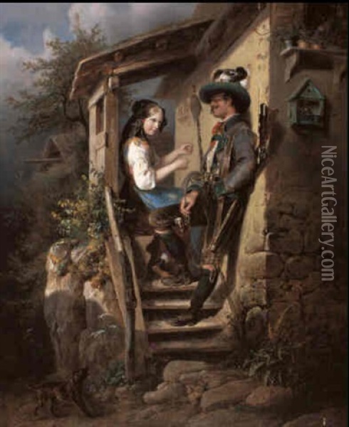 Der Schaker Oil Painting - Johann Baptist Reiter