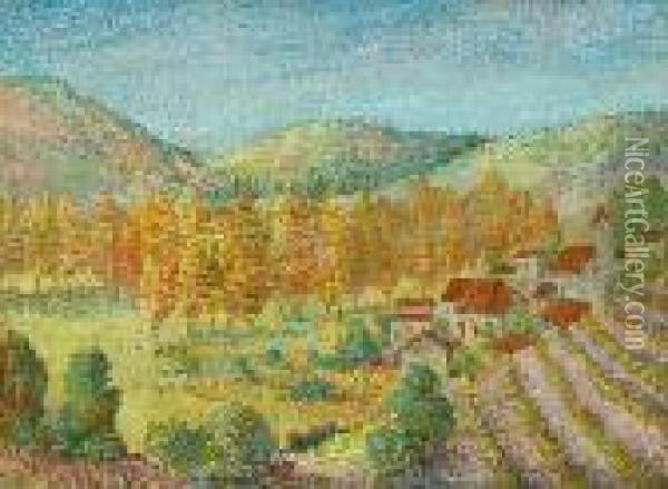 Vineyard In Southern France Oil Painting - Hippolyte Petitjean