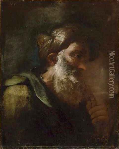 A bearded man wearing a turban Oil Painting - Johann Karl Loth