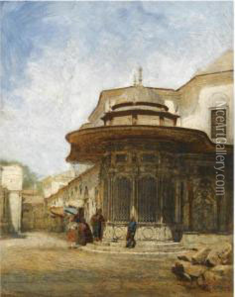 An Ottoman Kiosk On Alemdar Caddesi, Constantinople Oil Painting - Theodor Pixis