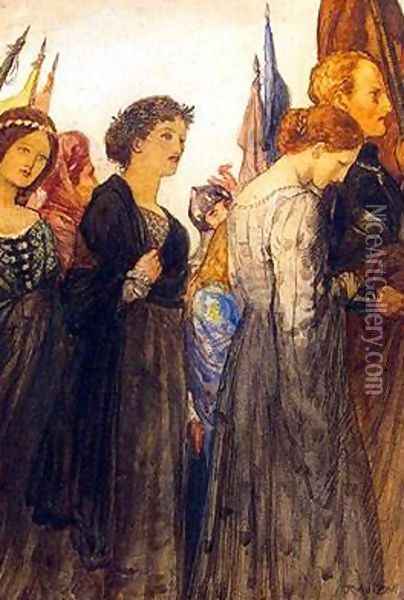 'When in the chronicle of wasted time' Oil Painting - Robert Anning Bell