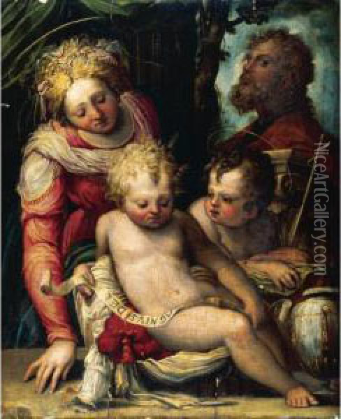 The Holy Family With The Infant Saint John The Baptist Oil Painting - Prospero Fontana