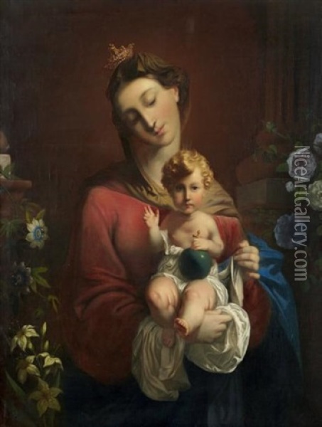 Vierge A L'enfant Oil Painting - Johann Friedrich Overbeck
