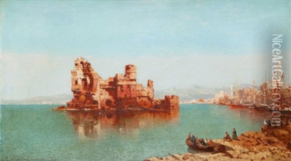Vue Presumee De Saida, Liban Oil Painting - Jean Baptiste Henri Durand-Brager