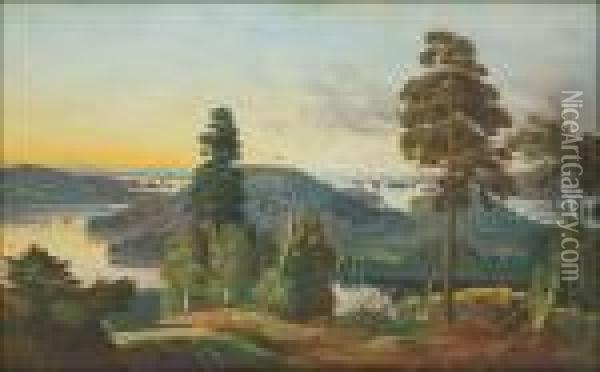 View From Haminalahti Oil Painting - Ferdinand Wilhelm Von Wright