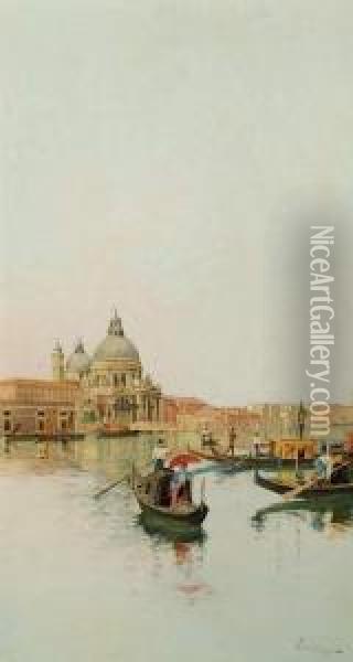 Gondole A Venezia Oil Painting - Giuseppe Vizzotto Alberti