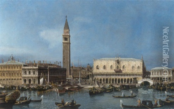 View Of The Molo From The Bacini Di San Marco Oil Painting - Bernardo Bellotto