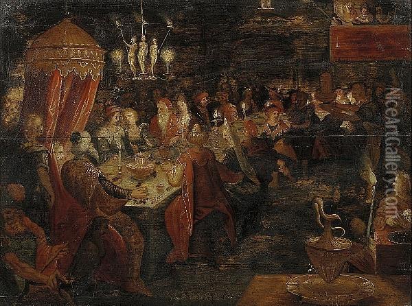 Belshazzar's Feast Oil Painting - Frans II Francken