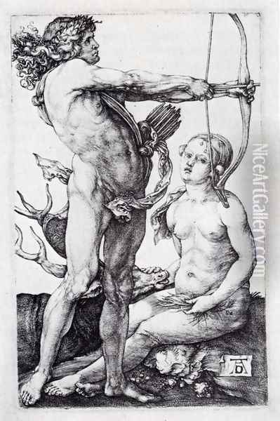 Apollo And Diana Oil Painting - Albrecht Durer