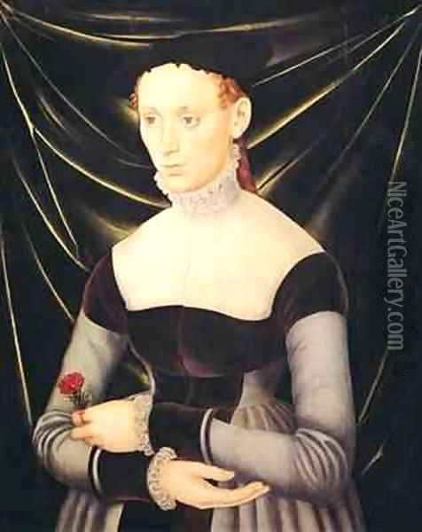 Woman with a Carnation Oil Painting - Lucas The Elder Cranach