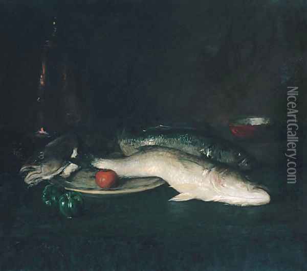 Still Life Fish 1908 Oil Painting - William Merritt Chase