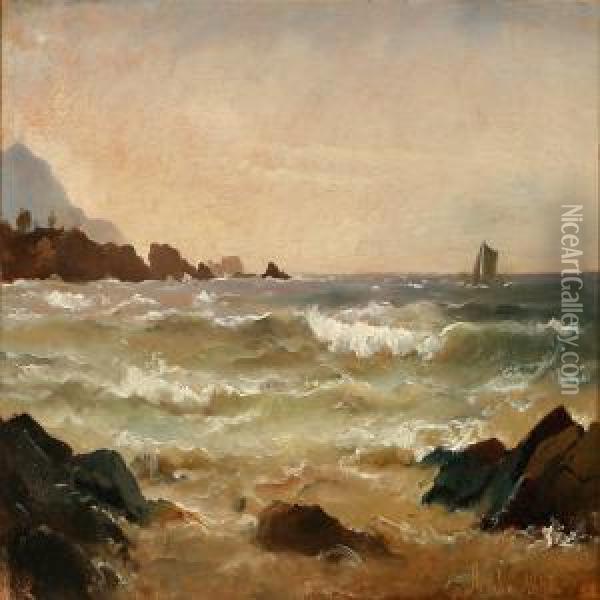 Stranden Vedarildsleje Oil Painting - C. F. Sorensen