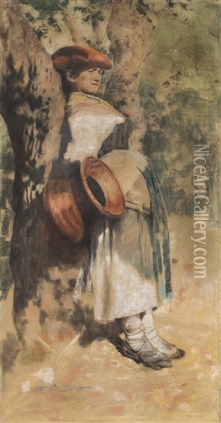 La Ciociara Oil Painting - Arnaldo Ferraguti
