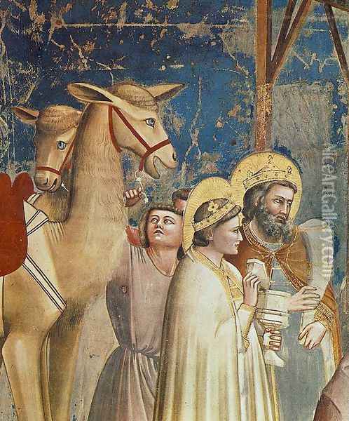 No. 18 Scenes from the Life of Christ- 2. Adoration of the Magi (detail) 1304-06 Oil Painting - Giotto Di Bondone