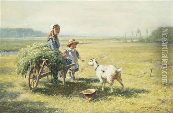 Feeding Time Oil Painting - William Kay Blacklock