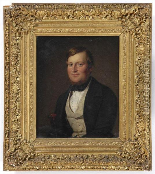 Portrait Of A Gentleman Oil Painting - Adolf Henning