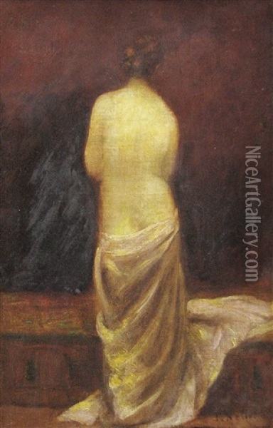 Draped Nude Oil Painting - Pierre Bellet