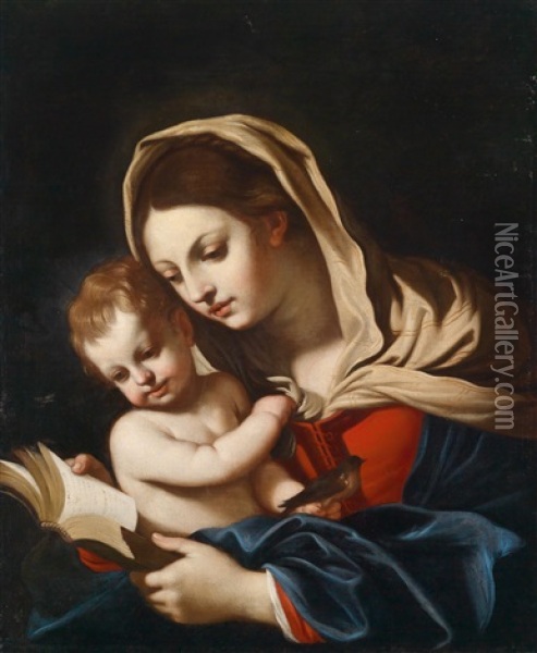 Die Muttergottes Mit Dem Christusknaben Oil Painting - Cesare Gennari